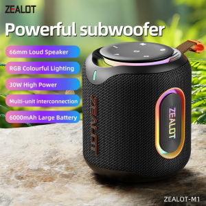 ZEALOT-M1 Portable Bluetooth SpeakerIPX6 Waterproof 360° Wireless Speaker TWS Stereo Pairing 10hrs Playtime For Camping Hiking