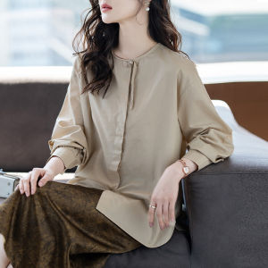 Fashionable Loose Long Sleeve Shirt Womens Autumn New Artistic Youthful Top High End Elegant Slimming Premium Quality Shirt