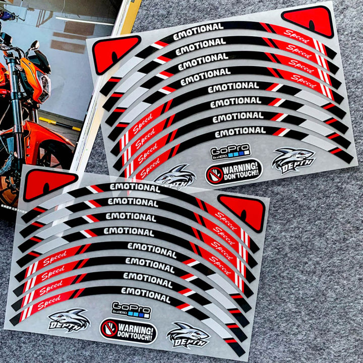 14 "inch EMOTIONAL Speed Motorcycle Wheel Tire Sticker Reflective Rim