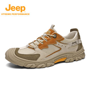 Jeep | Jeep Outdoor Low-Top Breathable Hiking Shoes Mens Lightweight Wear-resistant Casual Shoes Womens Comfortable Mesh Shoes