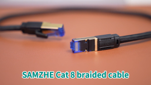 SAMZHE Cat8 Ethernet Cable RJ45 40Gbps 2000MHz High Speed Braided Lan Cable for Wifi Router Laptop