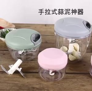 Anti-Splash Manual Food Chopper No Electricity Needed Handheld Grinder for Garlic Ginger Meat Vegetable Portable Kitchen Gadge