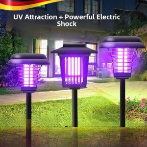 MONLEYTA | 2025 New Solar Powered Mosquito Repellent Lamp Outdoor Garden Yard Insect Trap Light Villa Park Lawn Pest Control Lamp