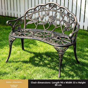 MEIDIHUAFU | Cast Aluminum European Style Outdoor Bench