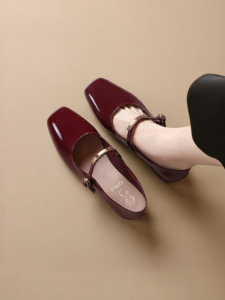 Josiny | Red Mary Jane Shoes Female Hight Heels