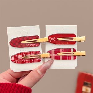 Ankela Red Invisible Hair Clips Womens Forehead Side Bangs Duckbill Hair Accessories Makeup Clips Stylish Hair Decorations
