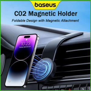 Baseus C02 Magnetic Holder Car Phone Stand Foldable Support Mount Upgraded Velcro Base for Center Console Dashboard for iPhone 12 13 14 15 16 Pro Max Samsung S23 Xiaomi Huawei