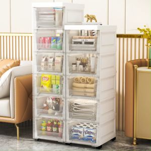 3 / 5 / 7 Tier Plastic Drawer Cabinet - Transparent Slim Design / Plastic Cabinet / Plastic Drawer