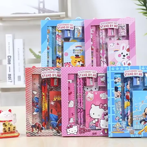 DBI Alat Tulis Set 6IN1 Stationery Set Lucu Karakter Set Perlengkapan Alat Tulis Sekolah Anak-Anak TK Murah Import