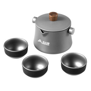 BSWOLF | Portable Outdoor Camping Travel Tea Set Aluminum Kettle