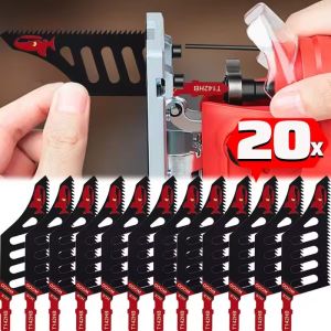 20ชิ้นใบเลื่อยจิ๊กซอว์ T142HB เลื่อยจิ๊กซอว์แบบม้วนใบที-แชงค์ตัดล้างฟันหยาบเครื่องมือตัดไม้ใบมีดเที่ยงตรง