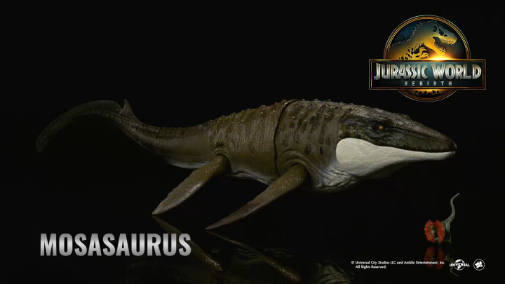 [2025 JURASSIC WORLD MOVIE] Jurassic World Rebirth Bite N Blast Mosasaurus Action Figure & Mini Dilophosaurus (JCH00)