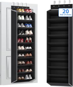 10 Tiers Large Over the Door Shoe Organizer Hanging Shoe Rack with Deep Pockets for Storage Door Storage Solution