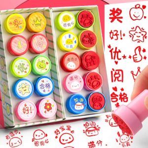 Cute Cartoon Stamp for Teachers to Encourage Childrens Homework Improvement Kindergarten Reward Stamp No Brand Registered Trademark