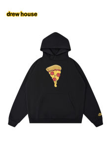 Pizza Pattern Hoodie Cotton Fleece Black