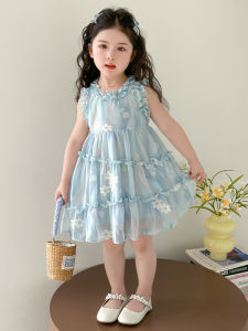 Summer Floral Embroidered Beach Dress Girls Baby Princess Skirt Korean Style Childrens Clothing Tagkita Brand
