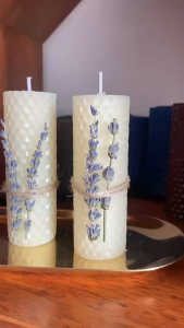 Specool® Candle Gift Box Set Handmade Beeswax Candles with Lavender Christmas Candles Romantic Holiday Decorations