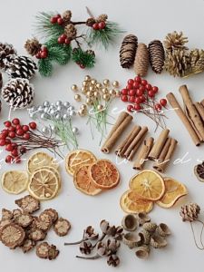 Christmas 2024: Evergreen Branch & Cinnamon Pinecone DIY Decor
