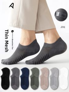 MiiOW | Mens Summer Thin Anti-slip Sweat Absorbent Invisible Boat Socks Non-slip Breathable Mesh Low Cut Ankle Hidden Socks For Men