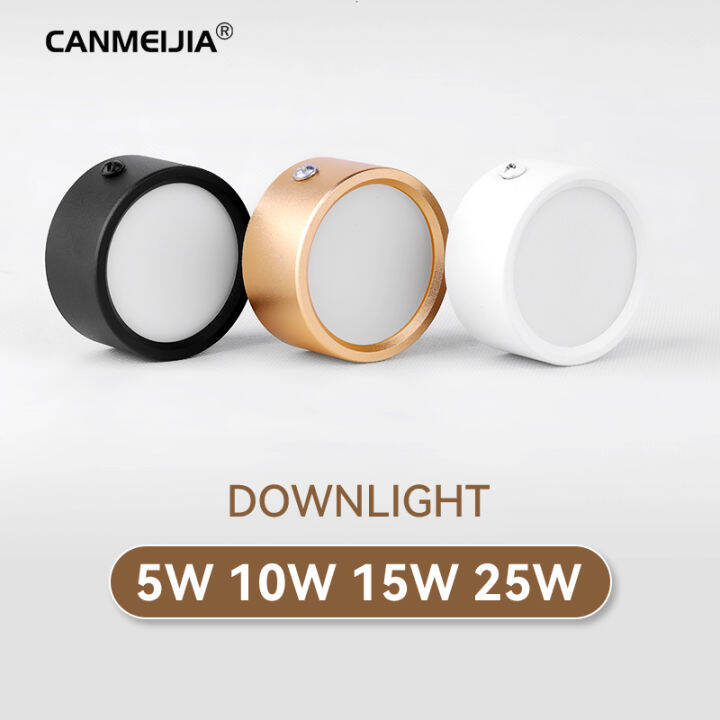 Canmeijia Led Downlight Tricolor Ceiling Light Surface Mounted Spotlights W W W W W W