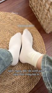 Tất nữ cổ cao thoáng khí trơn màu vớ nơ cổ cao chất liệu mềm mại mỏng nhẹ bền dai khó xước tất - GIAY-KOL-1304-1DOI