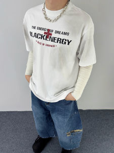 Arthur Jester Letter Print Short Sleeve round Neck Cotton T-Shirt Street Style Summer Fashion Casual Wear for Young Men