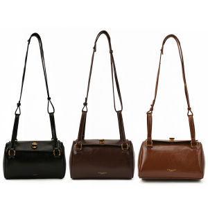 Vktech Women Girls Crossbody Bag in PU Leather with Adjustable Strap and Trendy Pillow Barrel Style