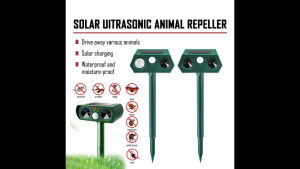 Smart Sensor WH-510 Solar-Powered Animals Repeller Ultrasonic-Wave Dog Cat Rechargeable Repellent for Outdoor Lawn Garden Yard Farm Use