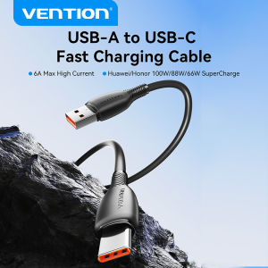 Vention 100W 6A USB Type C Cable Fast Charging Type C Cable for Huawei Mate 70 60 Pro Pura 70 P40 P30 Y7A Honor Magic 6 iPhone 18 17 16 15 Pro Max Samsung Xiaomi OPPO Vivo iPad Laptop Supercharge