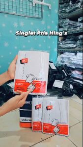 Kaos Dalam Pria Hings isi 3 | Singlet Cowok Putih Hings Salur Motif Garis