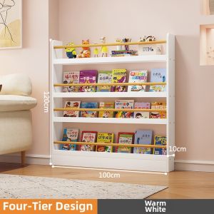 Space-saving Multi-layer Wall Mounted Bookshelf for Kids Solid Wood