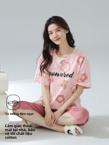 Bộ đồ ngủ MiiOW cho nữ vải cotton 100% có đệm ngực thoáng khí in hoạt hình