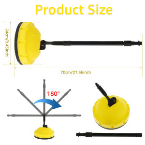Pressure Washer Brush Power Washer Scrubber with Handle Rotary Surface Cleaner Multi-purpose Household Clean Tool for Car Floor