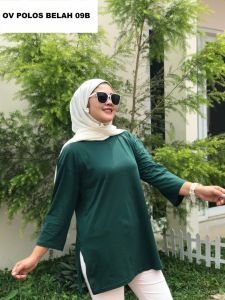 kaos polos jumbo belah pinggir terbaru / kaos atasan wanita jumbo / kaos oversize belah pinggir terbaru / fashion kaos jumbo polos belah pinggir terbaru