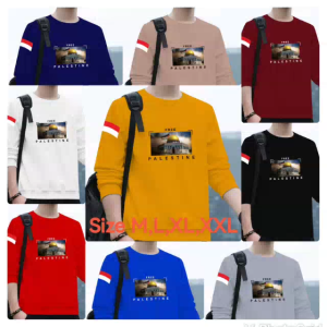 Promo Sweater Keren Crewneck Trendy Kaos Pria Kasual Sweatshirt Elegan Baju Indonesia Free Palestine