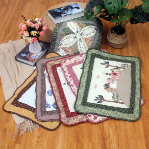 New Cotton Country Cloth Art Quilted Floor Mat Anti-Slip Living Room Entrance Bathroom Window Seat Foot Pad Patchwork