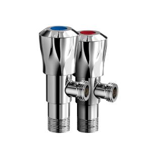 Full Copper Angle Valve for Water Heater And Toilet One in Two out Triangle Valve Switch for Hot And Cold Water Three Way Valve