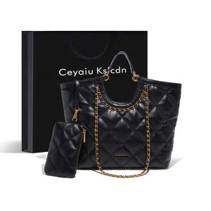 Luxury Womens Chain Handle Tote Bag Diamond Grid Pattern Official Website New 2025 Fashionable Casual Single Shoulder Bag