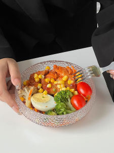 Japanese Style Hammered Glass Bowl: A High-Quality Breakfast & Fruit Salad Bowl
