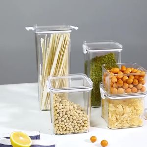 Canisters Kitchen Box Container Storage Refrigerator Snack Candy Container Storage Plastic Transparent Cans - Keimav