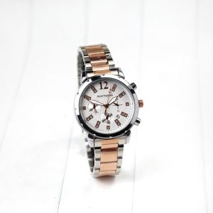 Jam tangan wanita fashion HSP tali rantai tanggal aktif chrono off