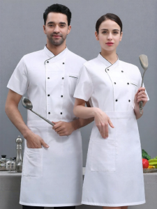 Short Sleeve Lightweight Summer Chef Uniform for Men and Women