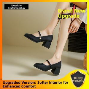 YX | Feminine Mary Jane Coarse Heel Leather Shoes Early Spring 2026