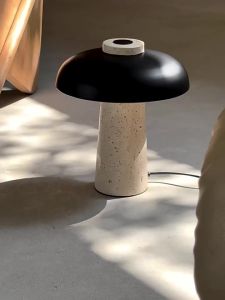 💥Dream Best🔥 Nordic Design Charging Mushroom Lamp Yellow Cave Stone Vintage Table Lamp for Living Room Bedroom Designer Mid-Century Bedside Lamp Night Light