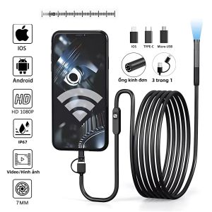 Camera Nội Soi 7mm HD 1080P Với 6 Đèn LED USB Kiểm Tra Linh Hoạt Borescope Cáp Chống Nước Cho Android 1/2/5/10M Tùy Chọn