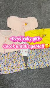 BABY LEON Setelan Cardigan Bayi + Dress Bayi Pakaian Bayi Perempuan SBJ-CR3 Rok Bayi Perempuan Baju Bayi Balita Cewek Baju Pesta Bayi Jaket Outer Bayi Baju Dress Gaun Bayi Perlengkapan Bayi Perempuan Bayi Cewek Pakaian Bayi Balita Perempuan