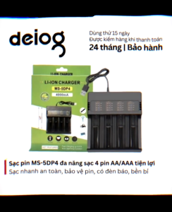 Bộ sạc pin MS-5DP4 hỗ trợ AA AAA C D SC 9V dùng cổng USB tiện lợi tương thích nhiều thiết bị