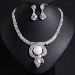 Dây Chuyền Kim Cương Rắn Phong Cách Cổ Điển Cho Nữ Dây Chuyền Xương Đòn Trang Sức Thời Trang Hợp Kim Mới Về Mặt Đá Quý