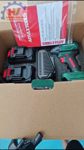 Combo Bộ Siết Bulon AMAXTOOLS 350N.m (ABL40112-COMBO) 2 Pin 1 Sạc. Motor Brushless Mạnh Mẽ. Bảo hành 1 Năm