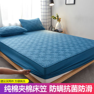 ผ้าปูที่นอนผ้าฝ้ายสีขาว ชิ้นเดียว ผ้าปูที่นอนหนา ป้องกันการลื่นไถล ป้องกันฝุ่น สามารถปรับแต่งได้